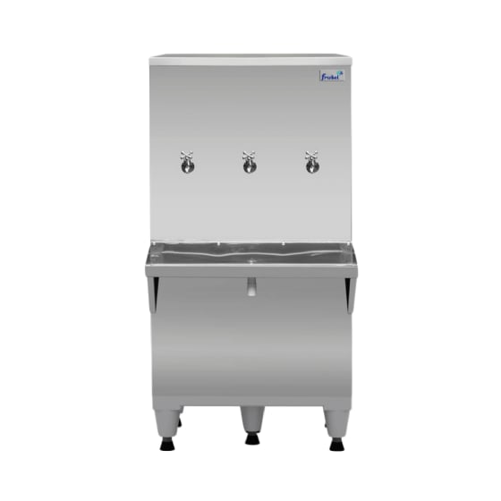 Bebedouro Industrial de Coluna 2 Torneiras Geladas 1 Natural Inox 100