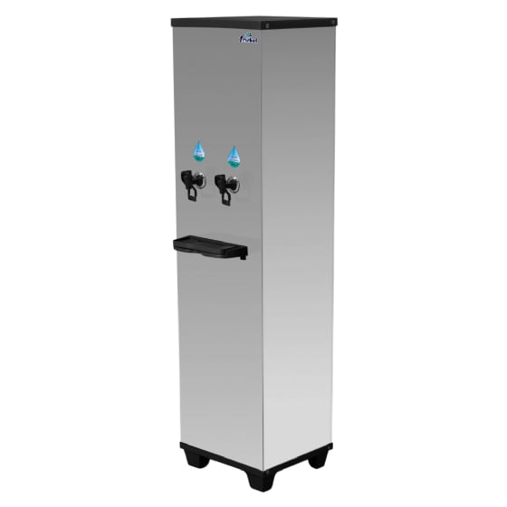 Bebedouro Industrial de Coluna 2 Torneiras Geladas Inox 25 Litros 220v Office Frisbel