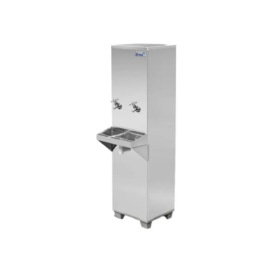 Bebedouro Industrial de Coluna 1 Gelada 1 Natural Inox 25 Litros 220v Frisbel