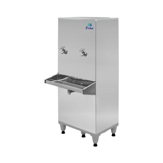 Bebedouro Industrial Coluna 2 Geladas Inox 50L 220V Frisbel