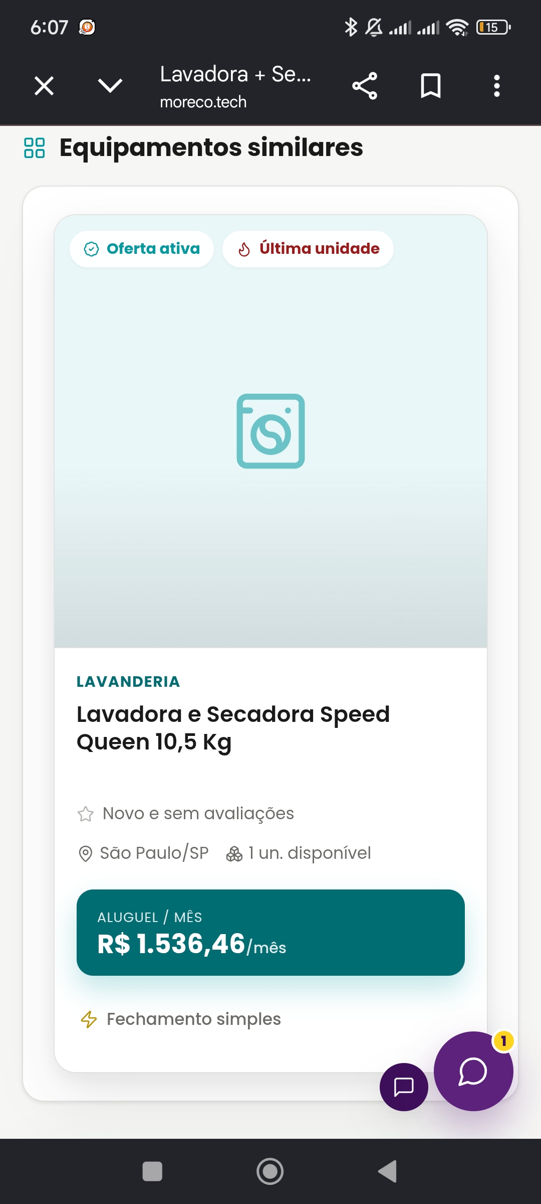 Lavadora e secadora speed Queen 10,5 kg ou LG