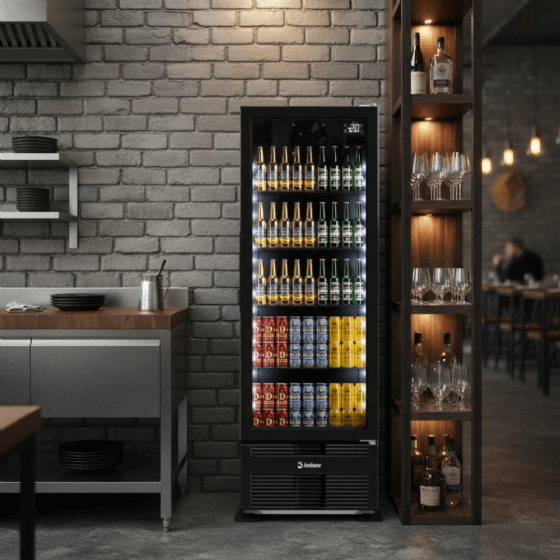Cervejeira 393L Porta de Vidro Full Black Imbera CCV290 Inverter