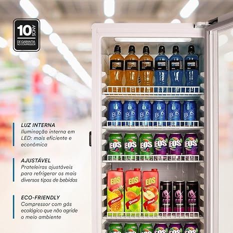 Refrigerador Expositor Vertical EOS 198 L Eco Gelo EEV200B Branco 220V