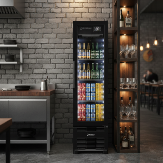 Cervejeira 244L Porta de Vidro Full Black Imbera CCV144 Inverter